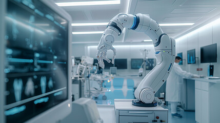 Robotic medical scenarios: AI transforming modern healthcare.