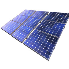 solar panels on white background
