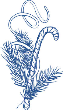recommend clip art: Christmas decoration ink drawing illustration