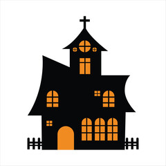 Simple Haunted House Design for Halloween Night