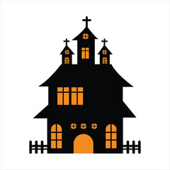 Simple Haunted House Design for Halloween Night