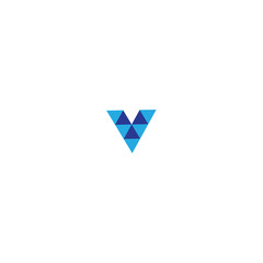 Letter "V" logo set. Isometric typography design. Eps10 vector illustration.