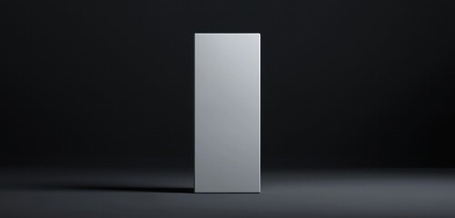 Soft shadows encase a tall, blank 3D jewelry display pedestal with a matte rectangular shape.