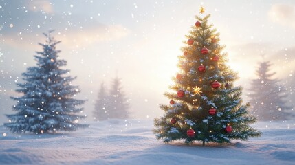 Fototapeta premium The Christmas Tree in Snow