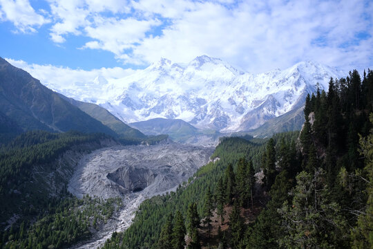 Ice glacier view from the Fairy Meadows camp
