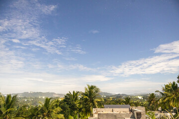 Night long exposure taken on blue moon night from rural area in kerala