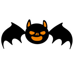 Bat Halloween cute cartoon character element illustration flat style
