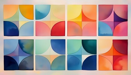 Fototapeta premium watercolor set of abstract backgrounds