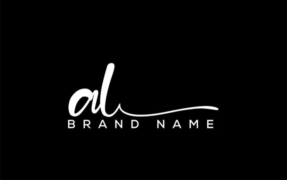 AL letter beauty handwriting vector logo.