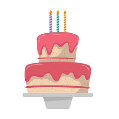 Delicious Birthday Cake with Colorful Frosting and Candles