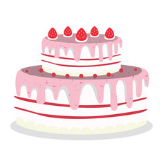 Delicious Birthday Cake with Colorful Frosting and Candles