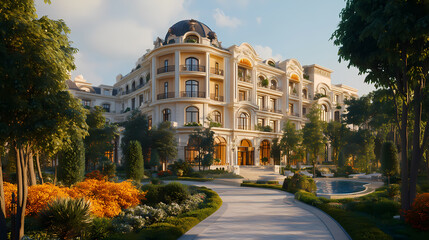 Naklejka premium Design your dream buildings, hotels, and apartments with custom imagery. Ideal for creating stunning designs