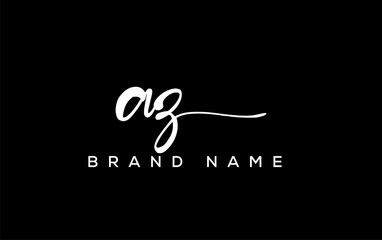 AZ letter beauty handwriting vector logo.