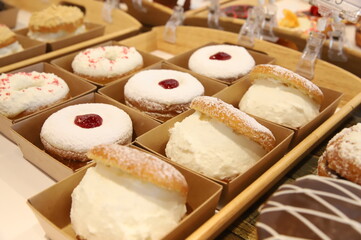 a donut dessert on display