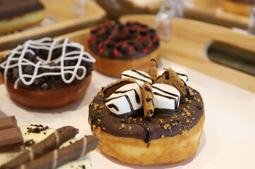 a donut dessert on display