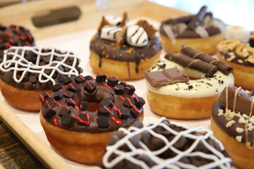 a donut dessert on display