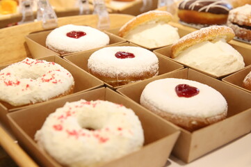 a donut dessert on display