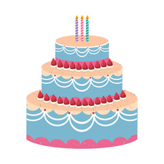 Colorful Birthday Cake with Festive Decorations