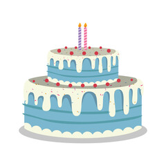 Colorful Birthday Cake with Festive Decorations