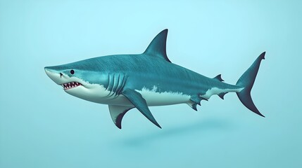 Fototapeta premium Thresher Shark 3D Clipart Isolated on Soft Background