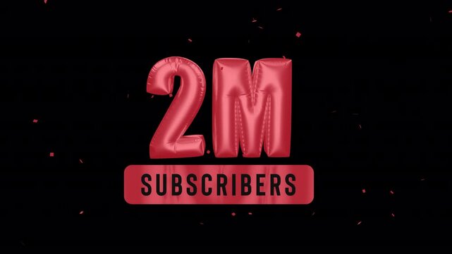 2M Youtube Subscribers Animation 4K On Alpha