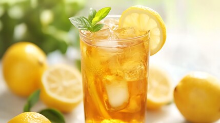 a glass of iced tea