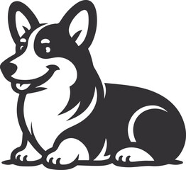 Pembroke Welsh corgi dog silhouette vector design