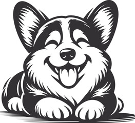 Pembroke Welsh corgi dog silhouette vector design