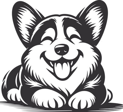recommend clip art: Pembroke Welsh corgi dog silhouette vector design