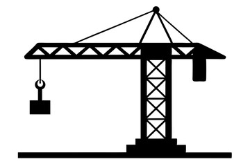 Tower crane | vector silhouette illustration on white background