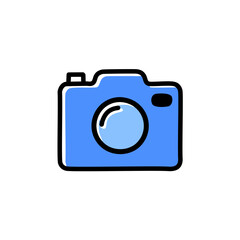 Camera icon. Vector illustration. Isolated on a white background.