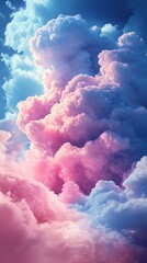 Fototapeta premium A colorful cloud with pink, blue, and purple hues