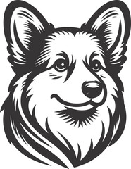 Pembroke Welsh corgi dog silhouette vector design
