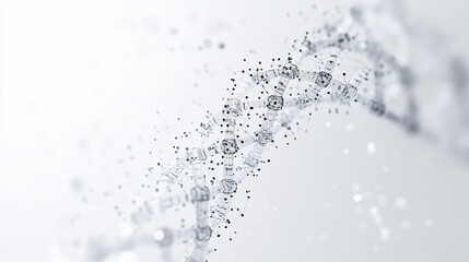 Obraz premium abstract wireframe dna double helix structure in a white background with blurred lights