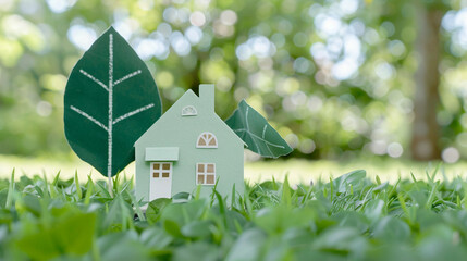 Eco-Friendly House Surrounded by Lush Greenery and Nature