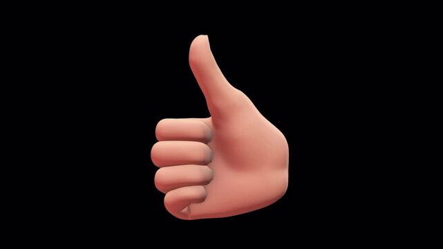 Hand thumb up and down on alpha channel background.