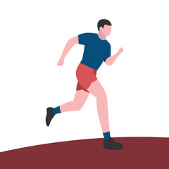 Dynamic Flat Design Illustration of Running Activity