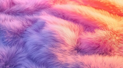 Fototapeta premium Soft Pastel Gradient Fluffy Fur Fabric Texture