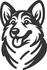 Pembroke Welsh corgi dog silhouette vector design