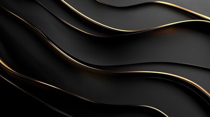 Obraz premium Abstract Black and Gold Wavy Lines Background