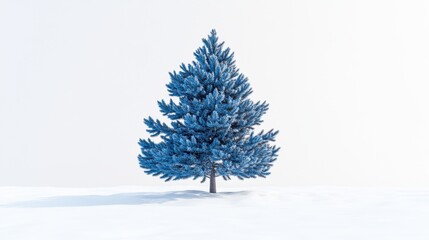 Fototapeta premium The Snow-Dusted Blue Tree
