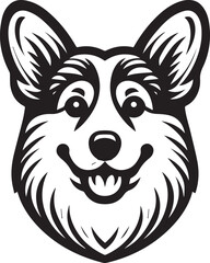 Pembroke Welsh corgi dog silhouette vector design