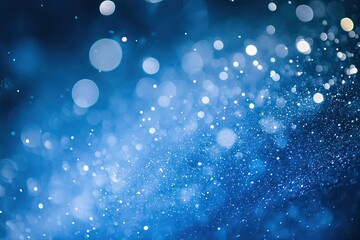 Obraz premium Abstract Blue Background with Sparkling Lights and Bokeh Effects