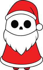 Merry christmas santa cheerful cartoon face vector illustration