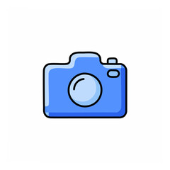 Camera icon. Vector illustration. Isolated on a white background.