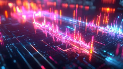 Fototapeta premium 18. An animated hologram of a heartbeat rhythm displayed visually