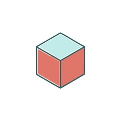 Cube icon. Isometric 3d cubes symbol. Vector illustration.