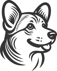 Pembroke Welsh corgi dog silhouette vector design