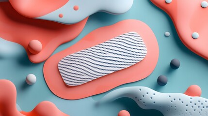 Obraz premium Colorful Illustration of a Breathable Adhesive Patch