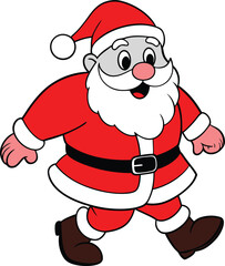 Merry christmas santa cheerful cartoon face vector illustration